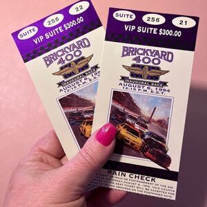 2 NASCAR Racing BRICKYARD 400 Inaugural August 6 1994 Tickets JEFF GORDON Winner